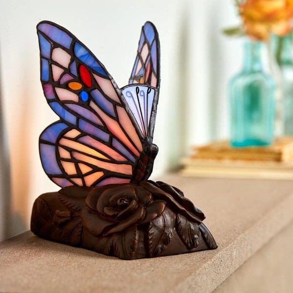 Purple Butterfly Lamp Keepsake