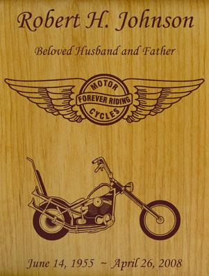 Born to Ride Motorcycle Wood Urn - Chopper Wings