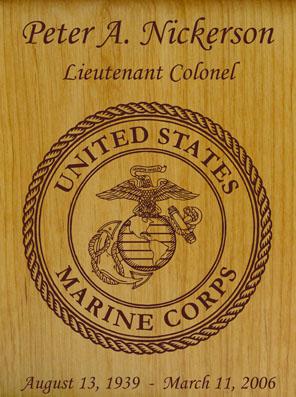 Military Wood Urn Marines