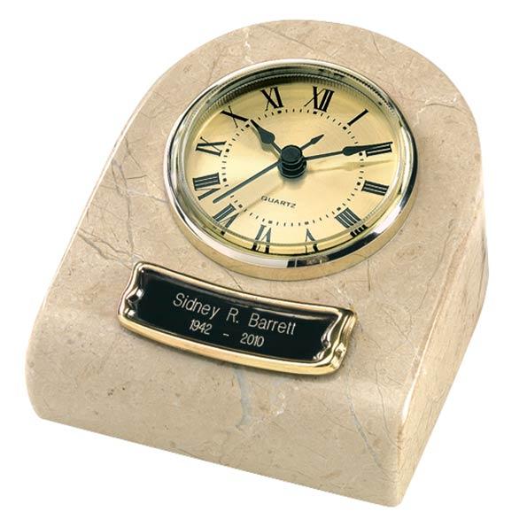Cream Wash Marble Mini Clock Keepsake