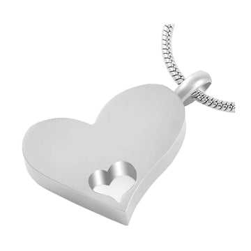 Heart with Little Heart Cremation Pendant