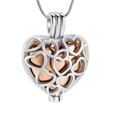 Heart Locket Cremation Necklace Rose Gold