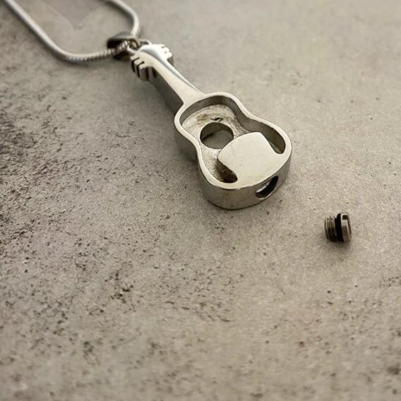 Acoustic Guitar Cremation Necklace