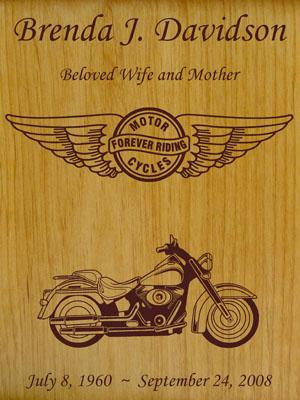 Born to Ride Motorcycle Wood Urn for Her - Wings