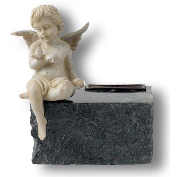 Angel & Black Marble Infant Urn