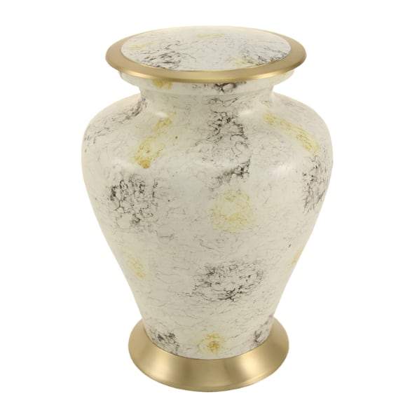 White Marble Metal Alloy Urn