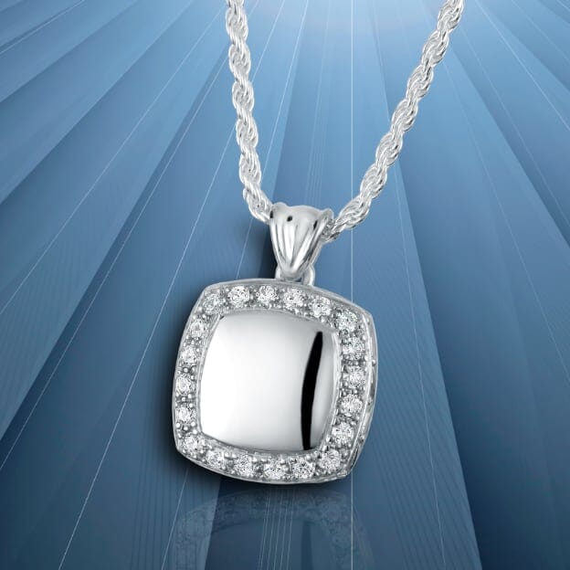 Cubic Cushion Cremation Necklace