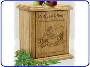 Fisherman and Fisherwoman Wood Urns