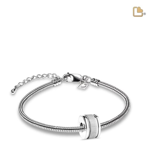 Cremation Bead Omega Rhodium Plated Two Tone