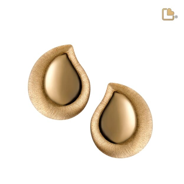 Stud Earrings TearDrop Gold Vermeil Two Tone Stud Earrings TearDrop Gold Vermeil Two Tone