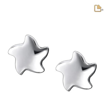 Stud Earrings Angelic Star Rhodium Plated