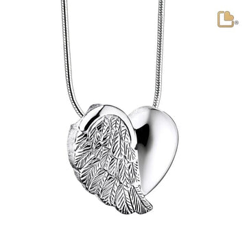 Cremation Pendant LoveWings Rhodium Plated