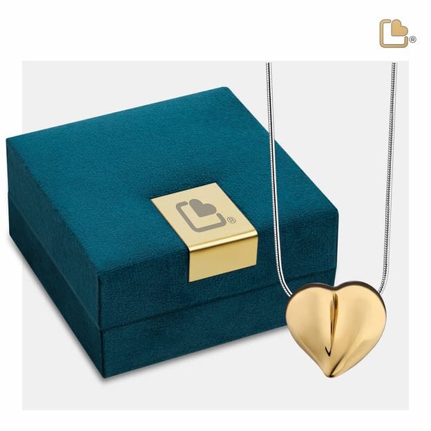 Einäscherungsanhänger LoveHeart Gold Vermeil