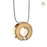 Cremation Pendant Omega Rhodium Plated Two Tone with Clear Crystal