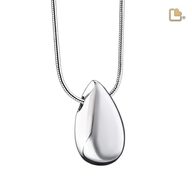 Cremation Pendant Drop Rhodium Plated