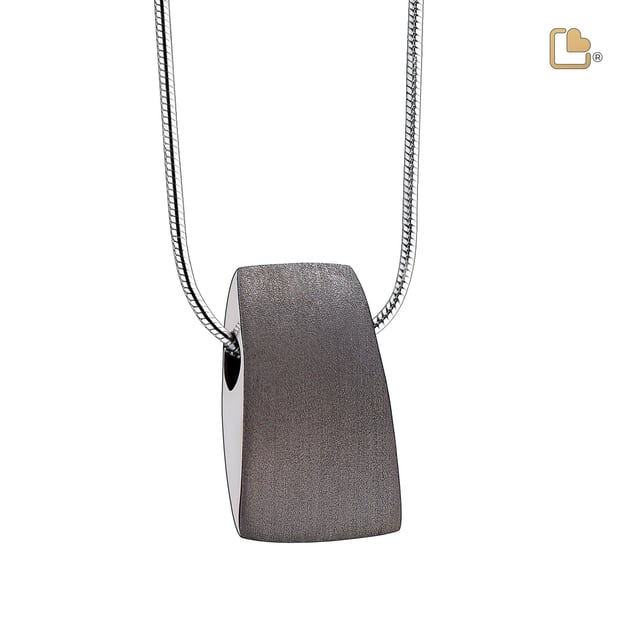 Cremation Pendant Tribute Ruthenium Plated Two Tone