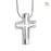 Cremation Pendant Cross Elegant Rhodium Plated Two Tone