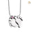 Cremation Pendant Baby Feet Rhodium Plated with Pink Crystal