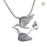 Cremation Pendant Flying Dove Rhodium Plated Two Tone