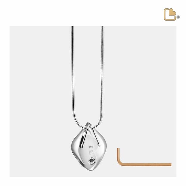 calla lily necklace white gold Pendant Calla Lily Rhodium Plated Gold Vermeil Two Tone
