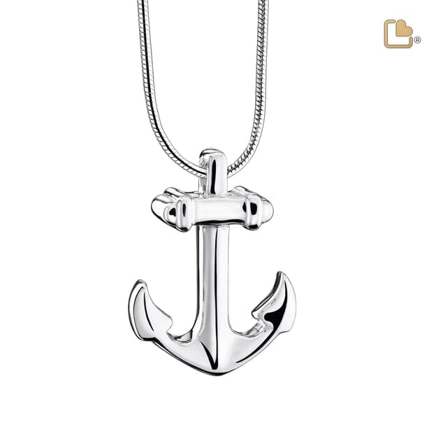 Cremation Pendant Anchor Rhodium Plated