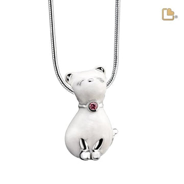 Colgante Princesa Gato Perla Esmaltada Rodiada con Cristal Swarovski Rosa