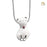 Pendant Princess Cat Pearl Enamel Rhodium Plated with Pink Swarovski Crystal