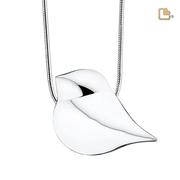 Cremation Pendant Soul Bird Rhodium Plated