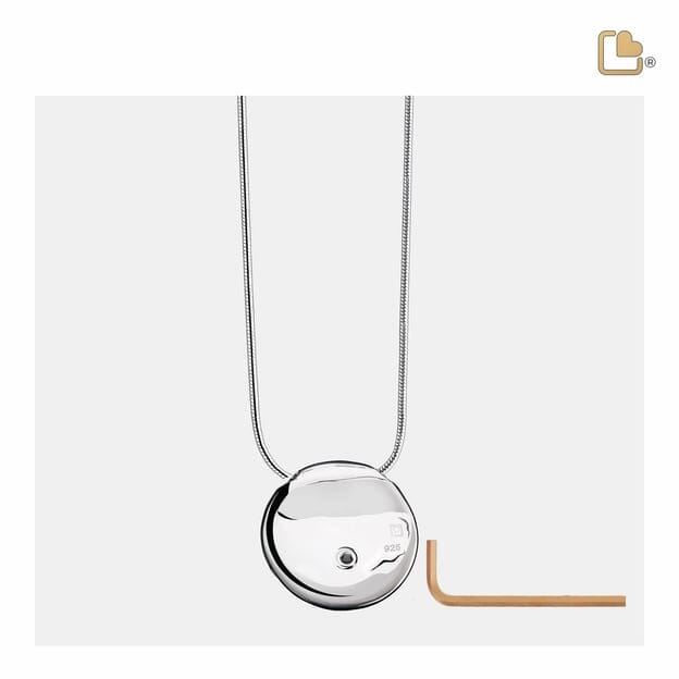 Pendant Yin & Yang Enamel Rhodium Plated