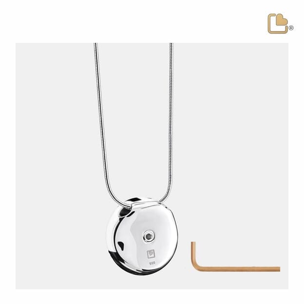 Pendant Peace Mother of Pearl Rhodium Plated