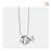Cremation Necklace Fish Rhodium Plated Two Tone with Clear Crystal