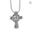 Cremation Pendant Celtic Cross with Knots Rhodium Plated Two Tone