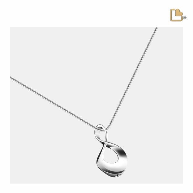 Cremation Pendant Infinite Love Rhodium Plated