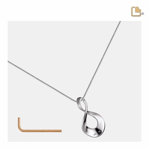 Cremation Pendant Infinite Love Rhodium Plated
