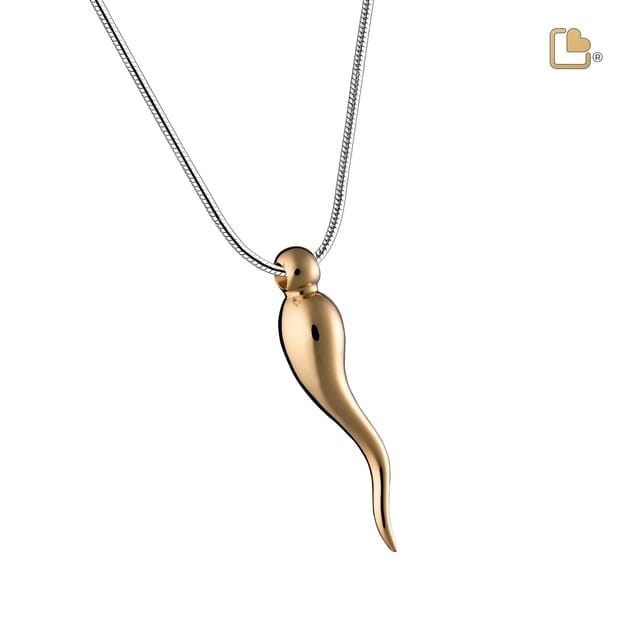 Cremation Pendant Italian Horn Rhodium Plated
