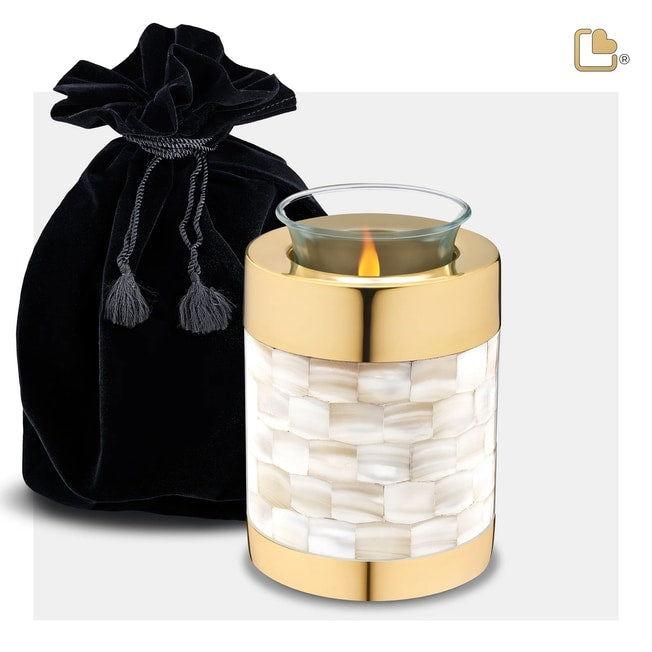 Mother of Pearl Tealight Cremation Keepsake