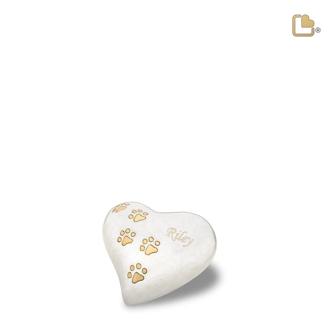 Heart Pet Pearlescent White Urns