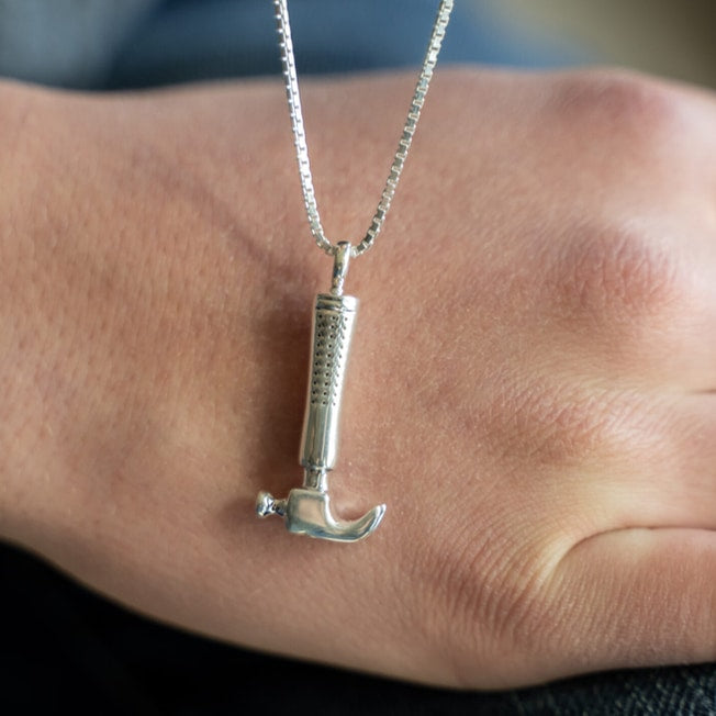 Sterling Silver Hammer Cremation Pendant