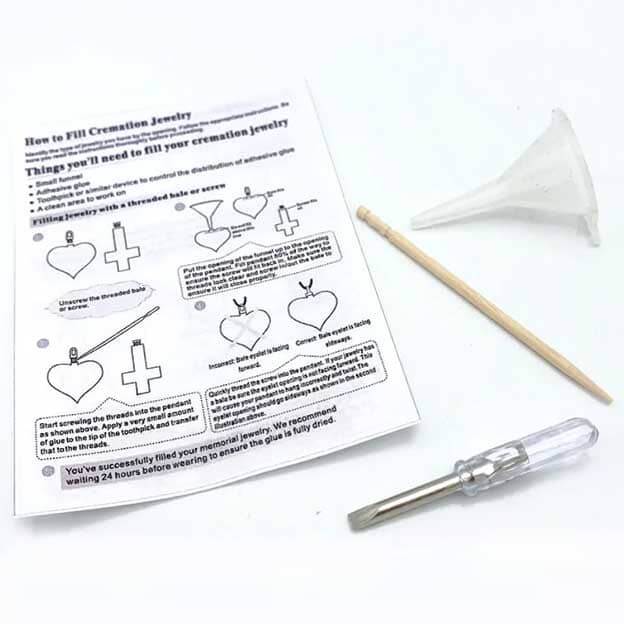 Fillable Glass Heart Cremation Pendant