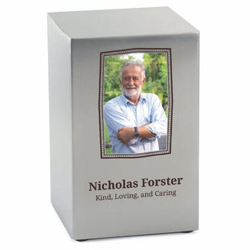 Beaumont Pewter Cremation Urn - Photo Printed