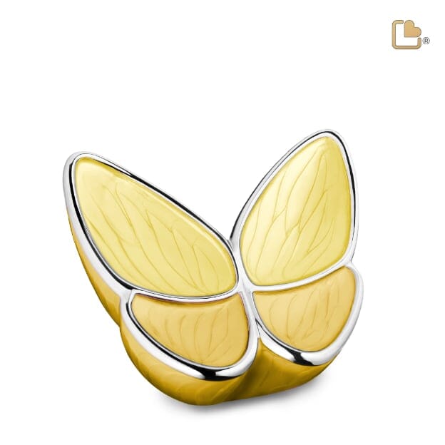 Wings of Hope Medium Urn Pearl Yellow & Pol Silver