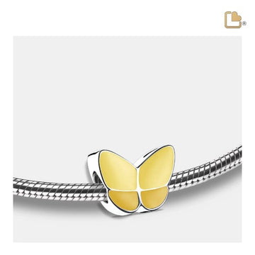 Wings of Hope Ashes Bead Pearl Yellow & Pol Silver