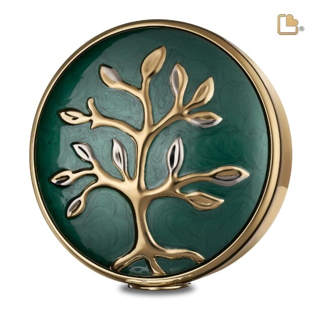 Tree of Love Adult Urn Pearl Green & Pol Gold
