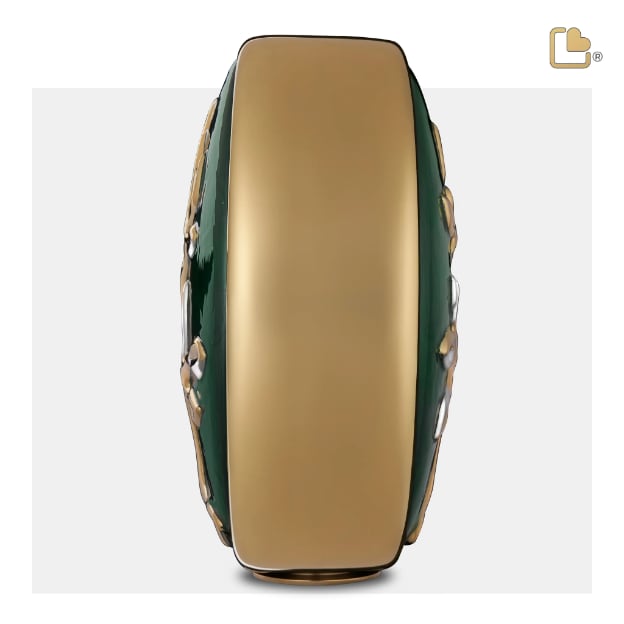 Tree of Love Adult Urn Pearl Green & Pol Gold