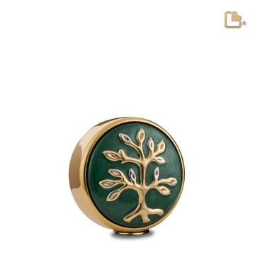 Andenkenurne „Baum der Liebe“ in Perlgrün und Polgold