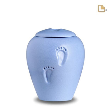 Baby Footprints Clay Child Urn