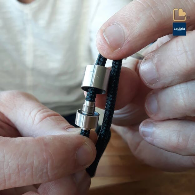 Men's Cremation Bracelet - Cord Black