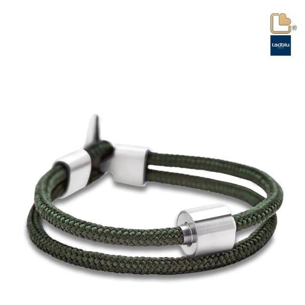 Men's Cremation Bracelet - Cord Nato Green