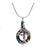 The Iridescent Cut Glass with Tree of Life Cremation pendant has the roots embracing a cut glass ring with shades of blue and green.