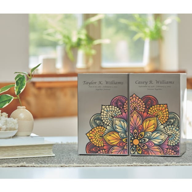 Life Canvas Mandala Pewter, Companion Urn Right Side